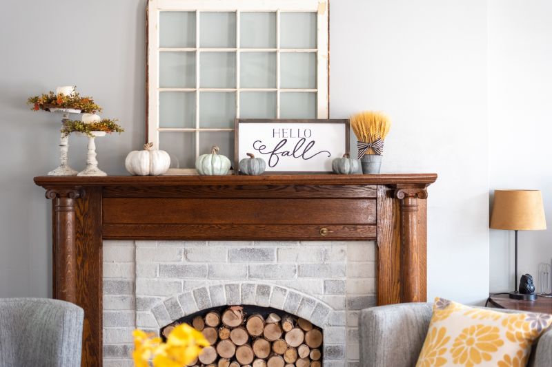 Mantel Painting in Spring